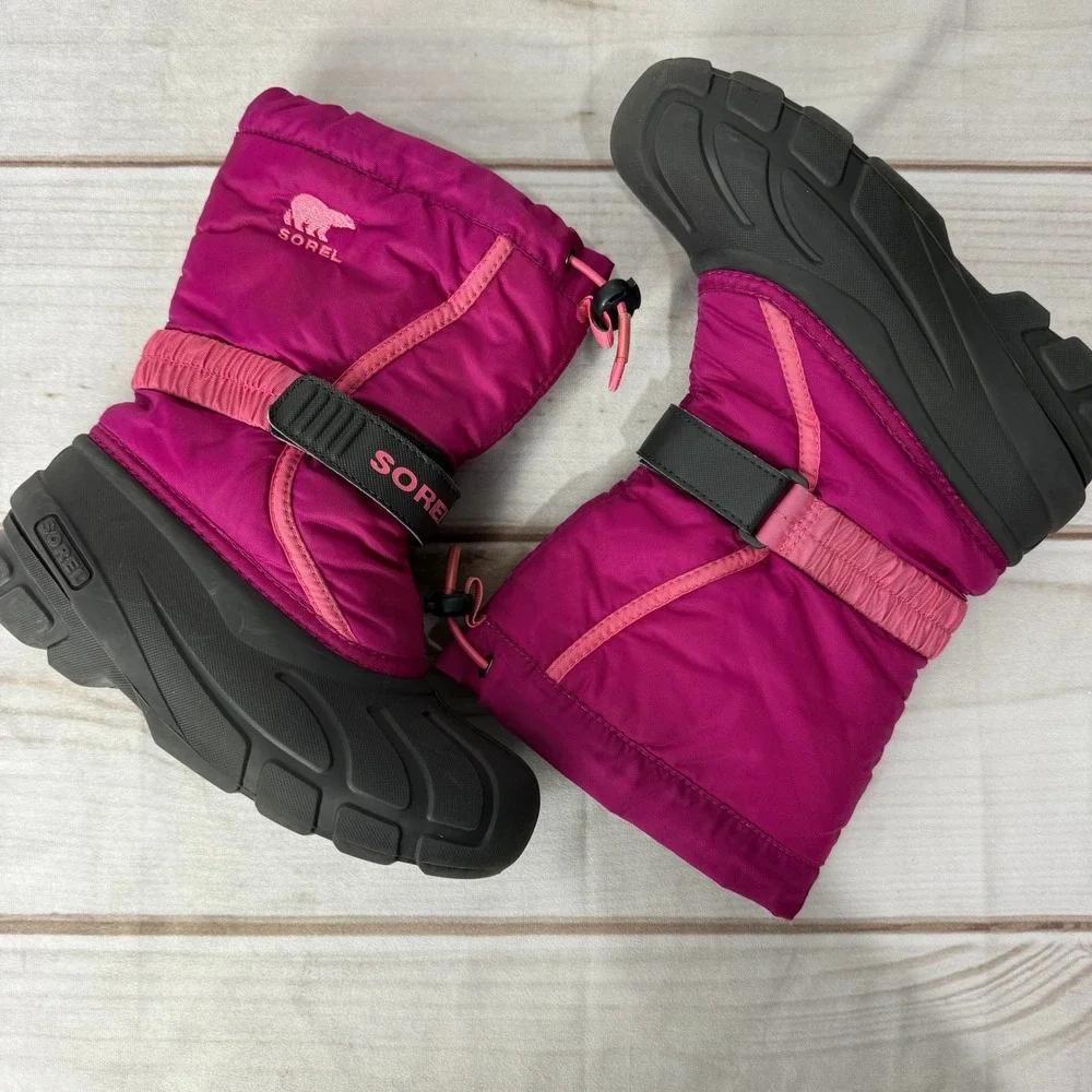 Sorel Kids Flurry Waterproof Winter Snow Boots Pink Girls‎ Size 2